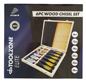 TOOLZONE 6PC WOOD CHISEL SET IN CASE