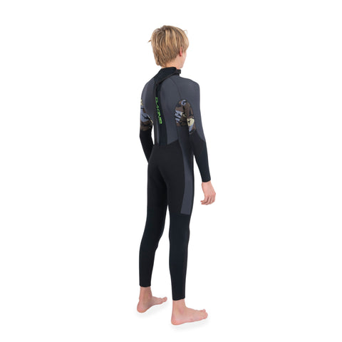 Dakine Kids Ranger Surf Hybrid Back Zip 3/2 (Black / Green)