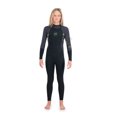 Dakine Kids Ranger Surf Hybrid Back Zip 3/2 (Black / Green)