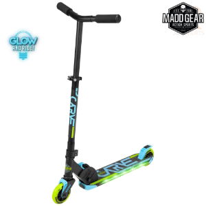 MADD GEAR CARVE FLIGHT LIGHT UP SCOOTER - BLUE / LIME