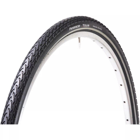 Panaracer Tour Reflective Wire Bead Tyre: BLACK 700X42C