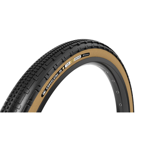 Panaracer TLR GravelKing SK R-Line TLR Gravel Tyre: BLACK/AMBER 700X35C