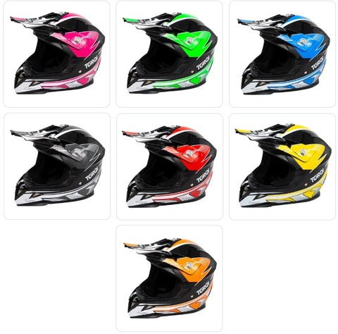 Revvi TORQI Full Face Children MOTOCROSS Helmet (47-48cm) (49-50cm) (5 – Scuff Wheels