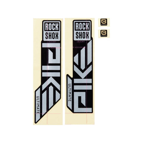 Rockshox Spare - Fork Decal Kit - Pike Ultimate 27/29 (2023+): MATTE SILVER FOIL FOR HIGH GLOSS BLACK