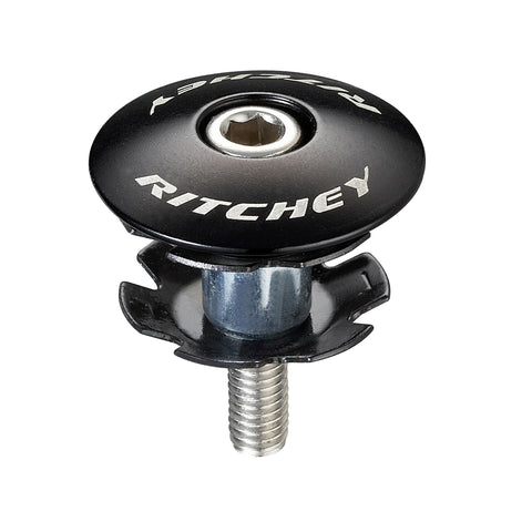 Ritchey WCS Alloy Headset Starnut & Cap: BLACK ALLOY 1-1/8"