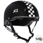 S1 LIFER HELMET - MATT BLACK/WHT CHECKER - MED 21.5" (54.6cm