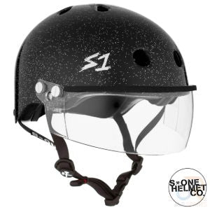 S1 LIFER VISOR HELMET - BLACK GLITTER. MED 21.5" (54.6cm)