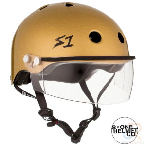 S1 LIFER VISOR HELMET - GOLD GLITTER. SML 21" (53.3cm)
