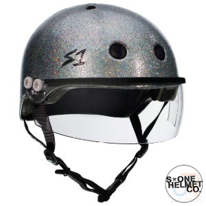 S1 LIFER VISOR HELMET - SILVER GLITTER. SML 21" (53.3cm)
