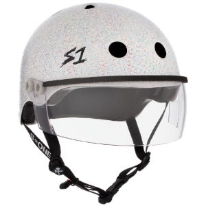 S1 LIFER VISOR HELMET - WHITE GLITTER. LGE 22" (55.9cm)