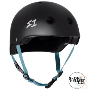 S1 LIFER LIT HELMET - MATT BLK/BLUE STRAP - LGE 22" (55.9cm)