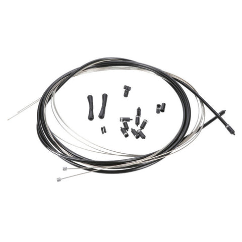 SRAM SlickWire Road and MTB Shift Cable Kit 4mm (2x 2300mm 1.1mm coated cables, 4mm nylon braided housing, ferrules, end caps, frame protectors): BLACK