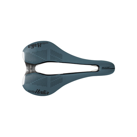 Selle Italia SLR Boost Gravel TI316 Superflow Saddle: BLUE GRANITE S3