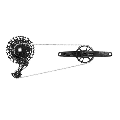 SRAM NX Eagle DUB Groupset (Rear Der, Trigger Shifter w Clamp, Crankset DUB 12s w DM 32t X-SYNC Chainring, Chain 126 links 12s,Cassette XG-1230 11-50t, Chaingap Gauge): BLACK 175MM