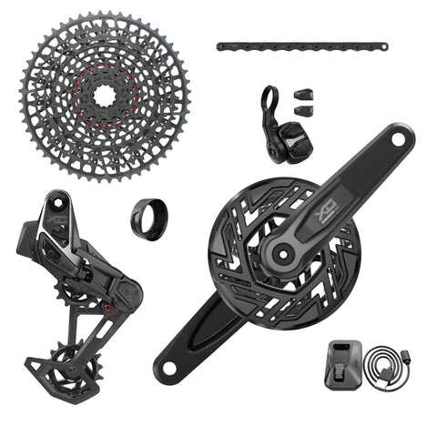 SRAM X0 T-TYPE EAGLE E-MTB BOSCH TRANSMISSION AXS GROUPSET (RD W/BATTERY/CHARGER/CORD, EC POD ULT, FC X0 BOSCH ISIS 160 W/CAP, CR T-TYPE 36T,CLIP-ON GUARD, CN 126L, CS XS-1295 10-52T) 2023:  36T