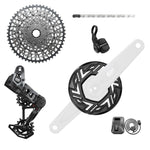 SRAM - GX T-Type Eagle E-Mtb 104Bcd Transmission Axs Groupset (Rd W/Battery/Charger/Cord, Ec Pod, Cr 104Bcd T-Type 34T,Clip-On Guard, Cn 126L, Cs Xs-1275 10-52T)  Cranks Not Included: