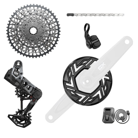 SRAM - GX T-Type Eagle E-Mtb 104Bcd Transmission Axs Groupset (Rd W/Battery/Charger/Cord, Ec Pod, Cr 104Bcd T-Type 34T,Clip-On Guard, Cn 126L, Cs Xs-1275 10-52T)  Cranks Not Included: