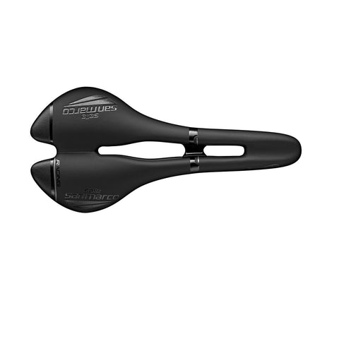 Selle San Marco Aspide Open-Fit Racing Saddle: BLACK/BLACK NARROW (S2)