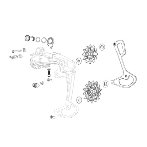 SRAM REAR DERAILLEUR INNER CAGE SX/NX EAGLE AND GX EAGLE AXS INCLUDING SCREWS: BLACK