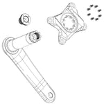 SRAM CRANK ARM BOLT KIT SELF-EXTRACTING M18/M30 DUB (X0 D1) 2023: POLAR BLACK