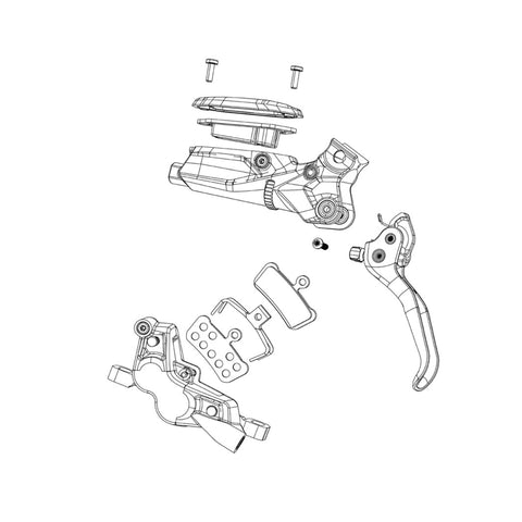 SRAM SPARE - DISC BRAKE CALIPER ASSEMBLY (ASSEMBLED, NO HOSE) - G2 RSC (A2): DIFFUSION BLACK ANODIZED