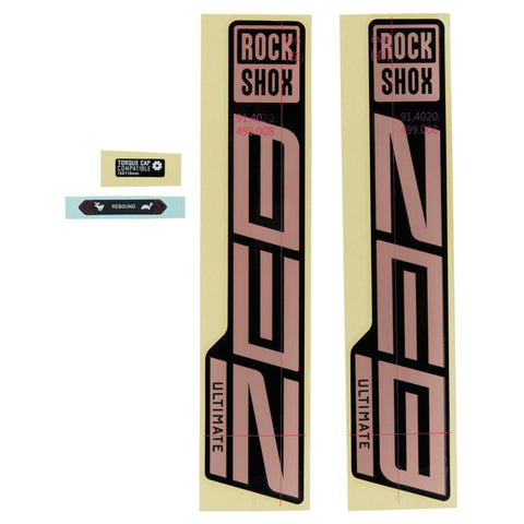 Rockshox Fork Decal Kit - Zeb Ultimate 27/29 (2021): MATTE COPPER FOIL/HIGH GLOSS BLACK