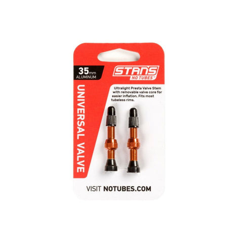 Stans NoTubes - VALVE STEM PAIR UNI AL PRESTA 35MM ORANGE