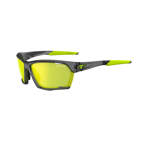 TIFOSI KILO INTERCHANGEABLE CLARION LENS SUNGLASSES: CRYSTAL SMOKE/CLARION YELLOW/AC RED/ CLE