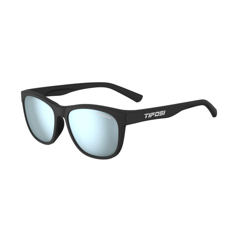 Tifosi Swank Single Lens Sunglasses 2019: SATIN BLACK/SMOKE BLUE