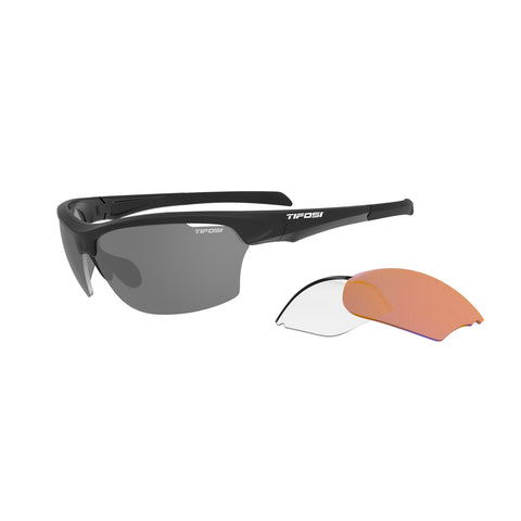 Tifosi Intense Interchangable Lens Sunglasses 2018: MATTE BLACK