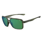 Tifosi Salto Polarised Single Lens Sunglasses 2024: OLIVE STRIPE FADE EMERALD MIRROR POLARIZ