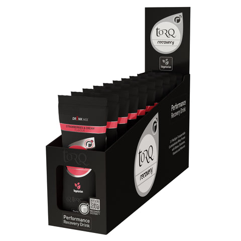 TORQ Recovery Drink Single Serve Sachets (10x 50g): STRAWBERRIES & CREAM