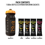 TORQ HYDRATION 500ML BOTTLE SAMPLE PACK - 8 DRINKS (2 X 4 FLAVOURS):  500ML