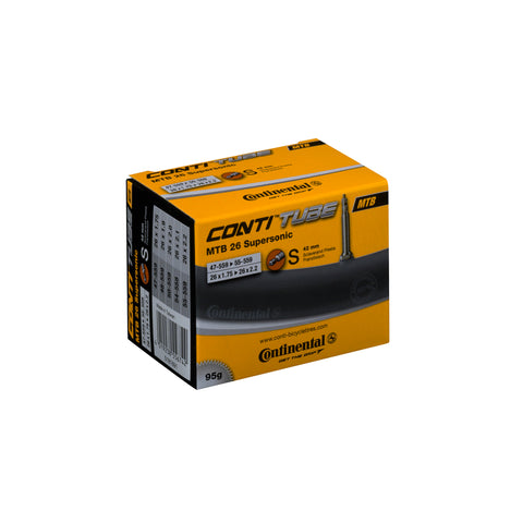 Continental MTB Tube Supersonic - Presta 42mm Valve: BLACK 26X1.75-2.20"