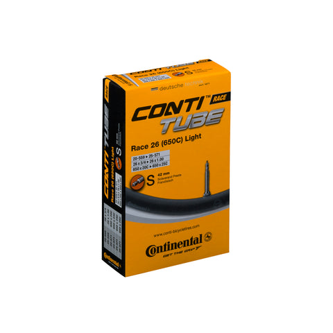 Continental Race Tube Light - Presta 42mm Valve: BLACK 700X20-25C