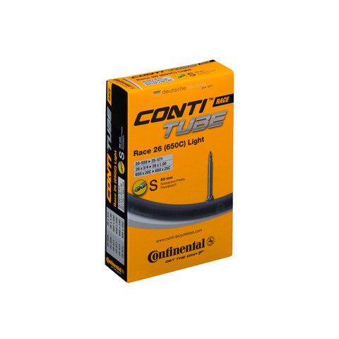 Continental Race Tube Light - Presta 60mm Valve: BLACK 700X20-25C