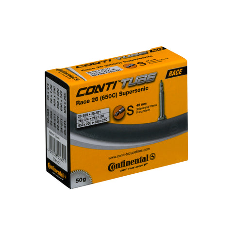 Continental Race Tube Supersonic - Presta 42mm Valve: BLACK 700X20-25C