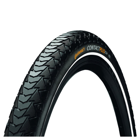 CONTINENTAL CONTACT PLUS REFLEX TYRE - WIRE BEAD: BLACK/BLACK REFLEX 28X1-1/2"