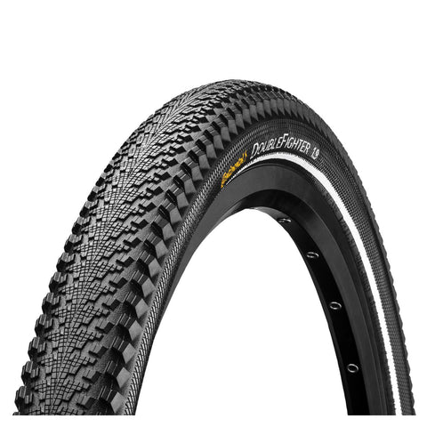 Continental DoubleFighter III Reflex Tyre - Wire Bead: BLACK/BLACK REFLEX 700X35C