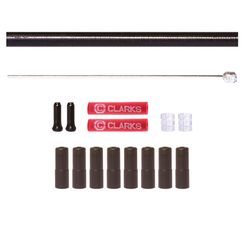 Clarks Universal S/S Front & Rear Gear Cable Kit w/SP4 Black Outer Casing: