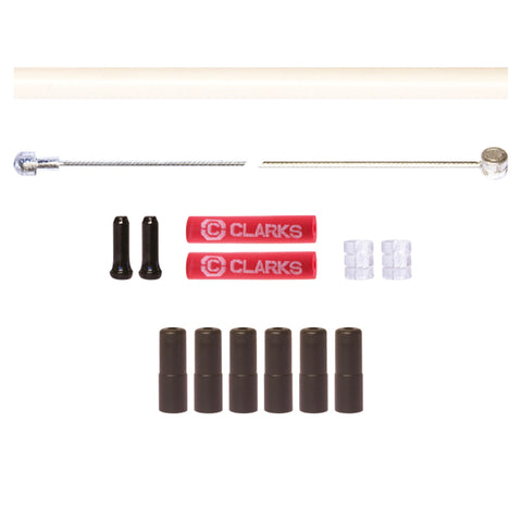 Clarks Universal S/S Front & Rear Brake Cable Kit w/P2 White Outer Casing: