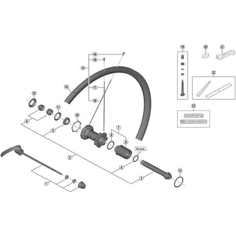 SPRE WH-RS700-C30-TL-R RH spoke 297mm