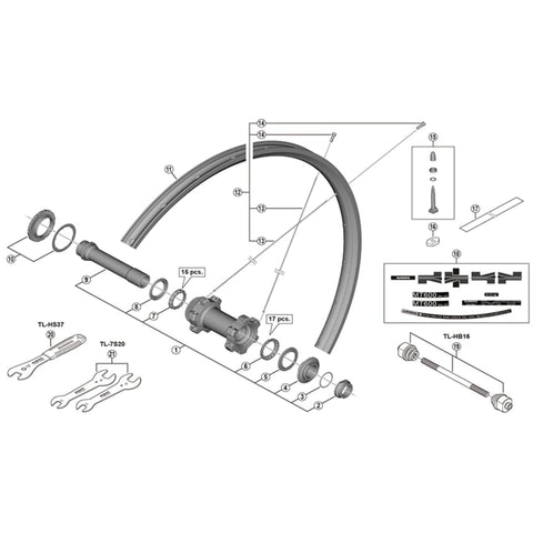 SPRE WHMT600 complete hub axle 110mm