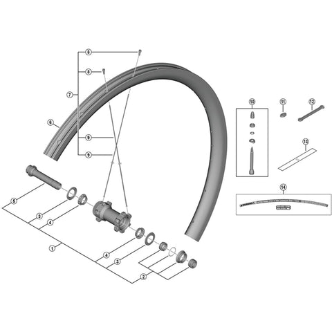 SPRE WH-RX570-TL-F12 comp hub axle 100mm