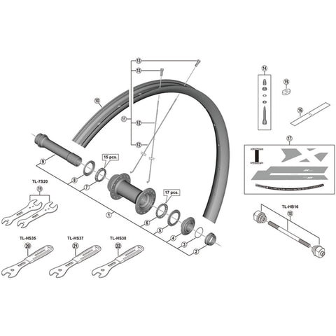 SPRE WH-M8120-TL-F15-B-275 spoke 274mm