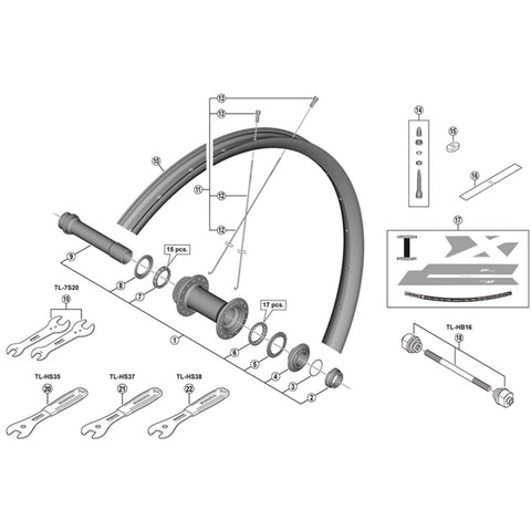 SPRE WH-M8120-TL-F15-B-29 spoke 293mm