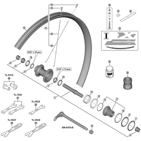 SPRE WH-M8120-TL-R15-B-29 spoke 290mm