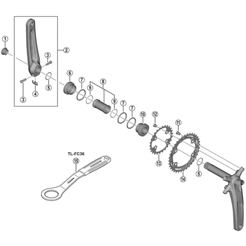 SPRE FCM5100-1 LH crank arm unit 170mm