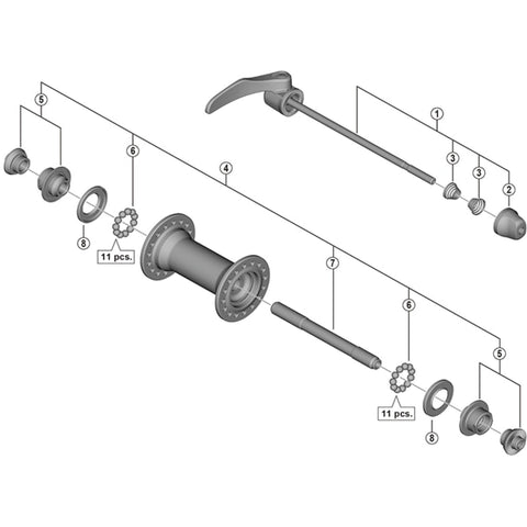 SPRE HB5800 hub axle 108mm
