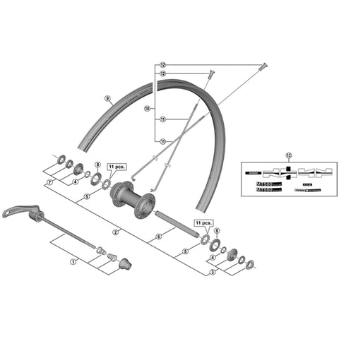 SPRE HB-M4050 complete hub axle